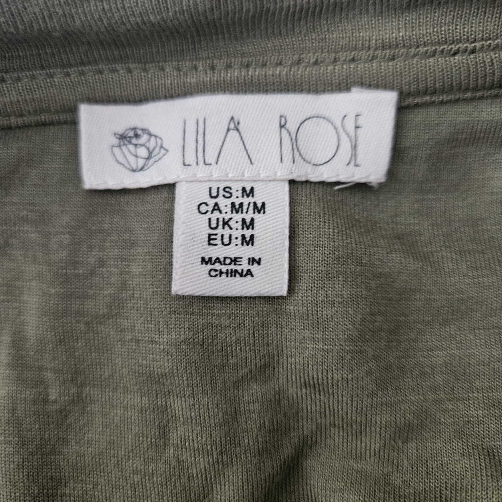 LILA ROSE Olive Green Maxi Slub T-Shirt Dress | SZ M - Picture 8 of 9